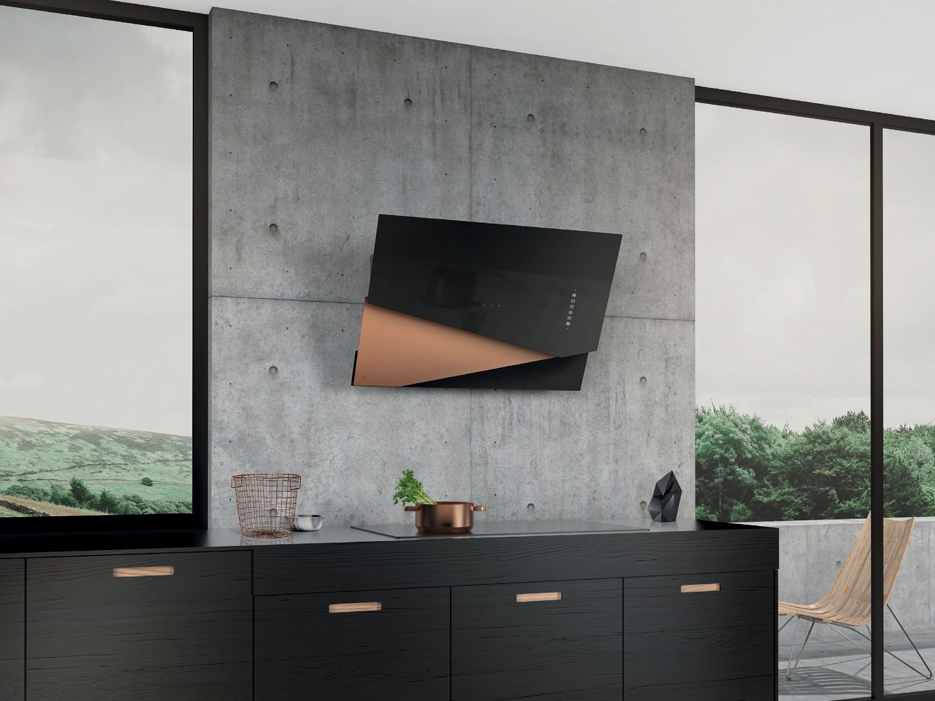 Trio black rose gold